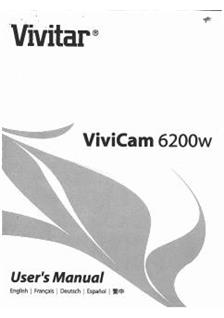 Vivitar ViviCam 6200 W manual. Camera Instructions.
